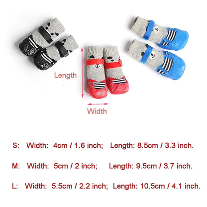 Juego de 4 botas de invierno para mascotas, cálidas, impermeables