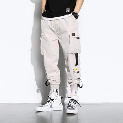 Pantalones cargo con cordón y múltiples bolsillos, pantalones cargo