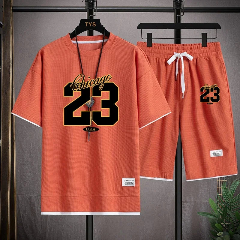 Traje deportivo de alta calidad para hombre, cómodo y de moda de verano