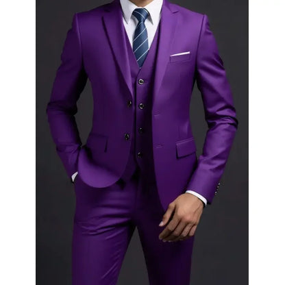 Traje (Blazer + Chaleco + Pantalones) para hombre, estilo británico