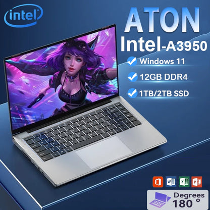 Computadora portátil ultradelgada Intel Atom A3950 de 14,1 pulgadas