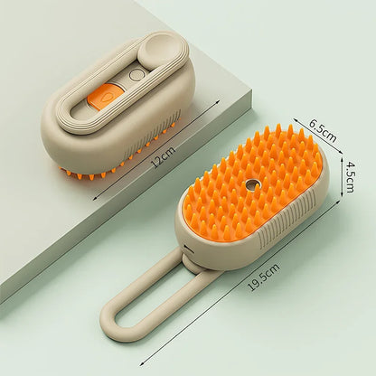 Cepillo de vapor eléctrico 3 en 1 para mascotas, cepillo de limpieza para perros