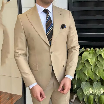 Traje de moda de dos piezas para hombre, traje formal de negocios