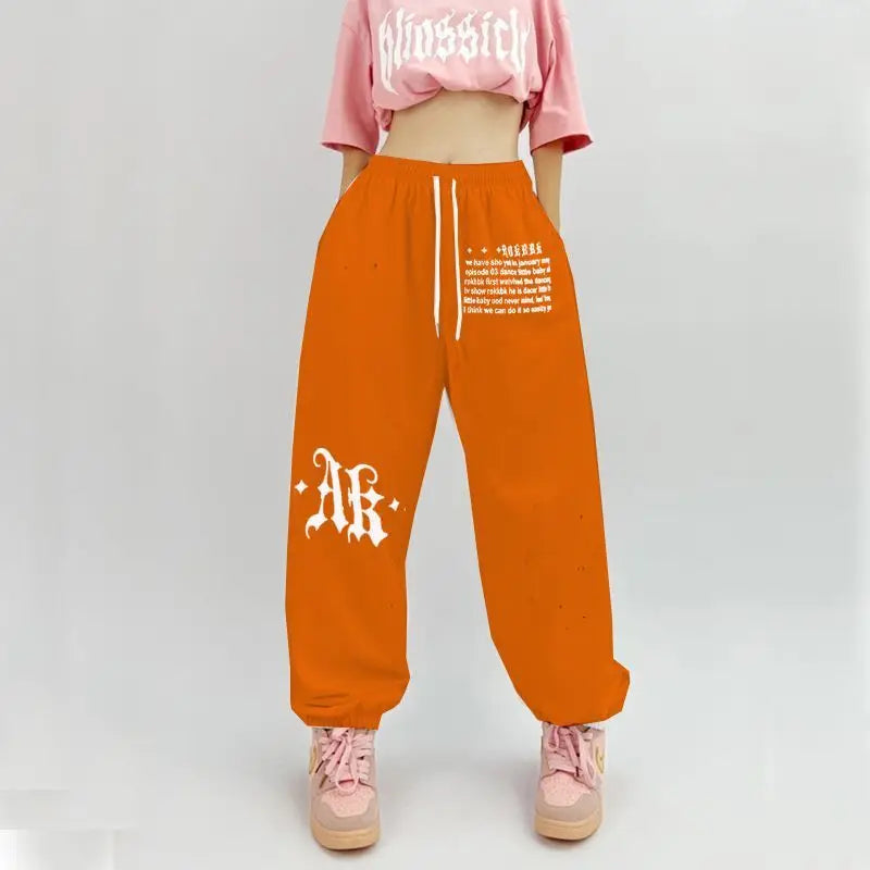Pantalones deportivos de hip-hop para mujer con estampado