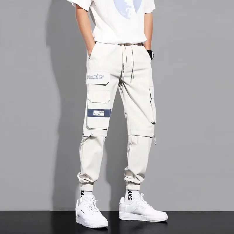 Pantalones cargo con cordón y múltiples bolsillos, pantalones cargo