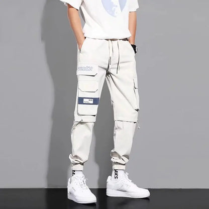 Pantalones cargo con cordón y múltiples bolsillos, pantalones cargo