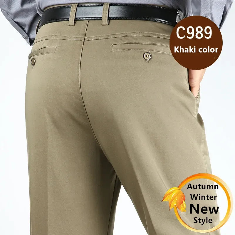 Pantalones de traje para hombre, pantalones formales de vestir