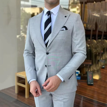 Traje de moda de dos piezas para hombre, traje formal de negocios