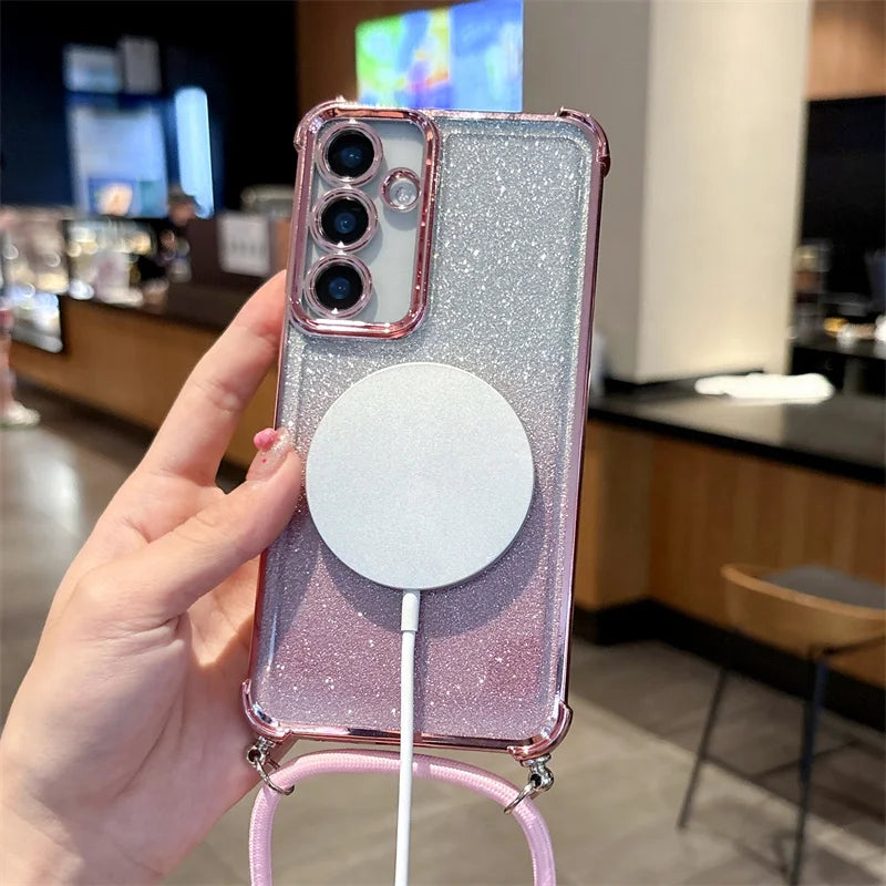 Funda magnética transparente con revestimiento para Realme 14, 14ProPlus