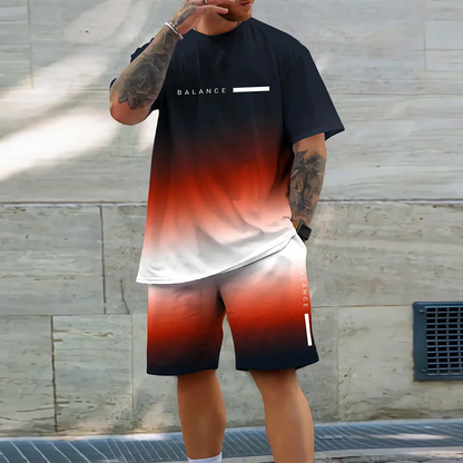 Conjunto de camiseta casual 3D para hombre, ropa deportiva de talla grande