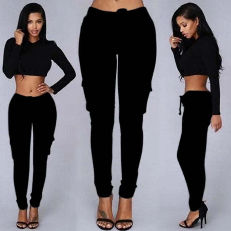 Pantalones de tubo ajustados para mujer, pantalones casuales