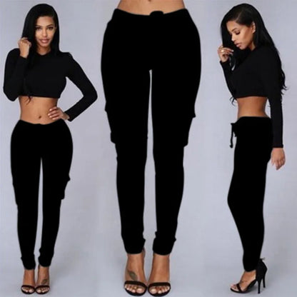 Pantalones de tubo ajustados para mujer, pantalones casuales