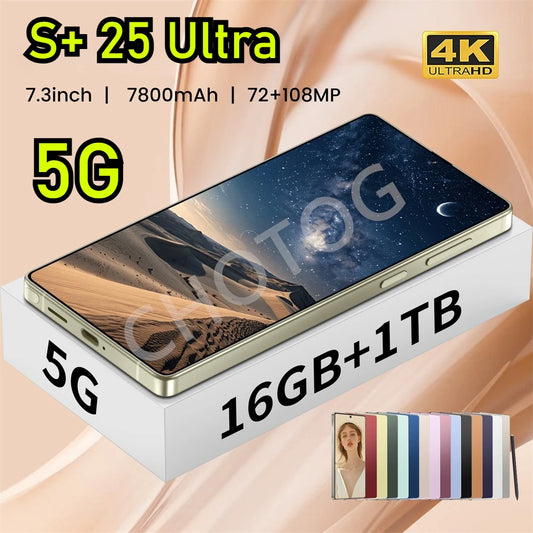 Nuevo teléfono inteligente S+ 25 Ultra 2025 original, pantalla HD