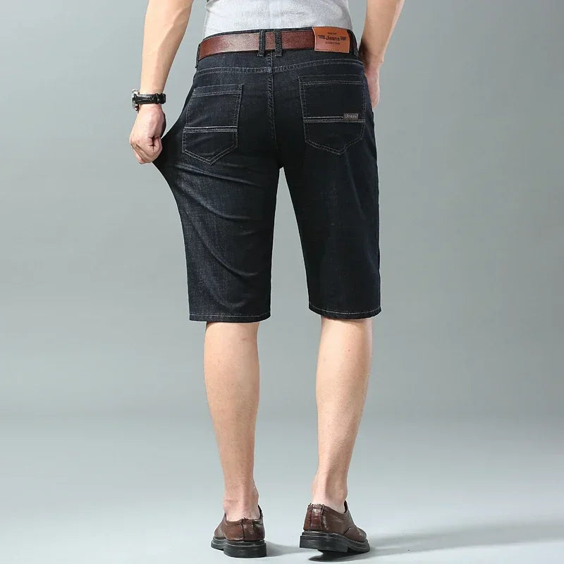 Pantalones cortos vaqueros de verano para hombre, de moda, de color claro