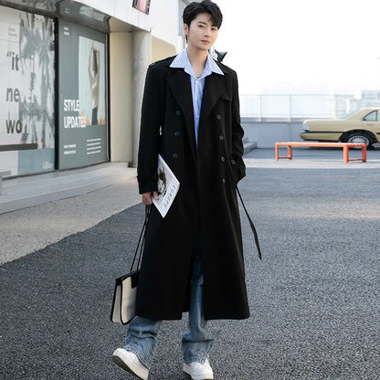 Gabardina de primavera y otoño para hombre, estilo británico elegante