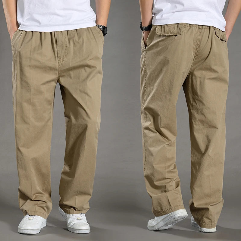 Pantalones cargo 95 % algodón para hombre, ropa de trabajo de verano