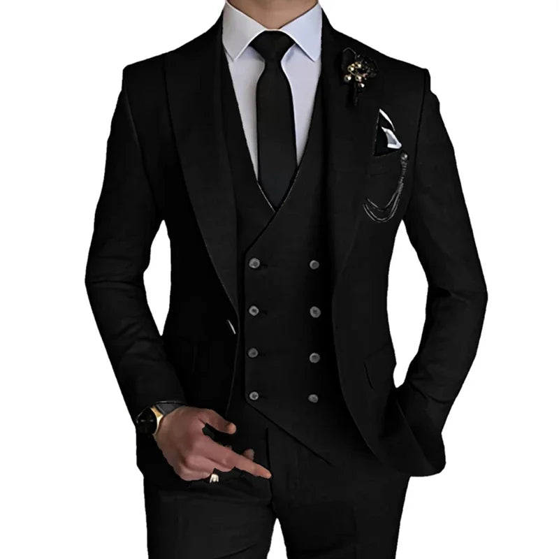 Trajes de moda para hombre, 3 piezas, estilo boutique, de ocio