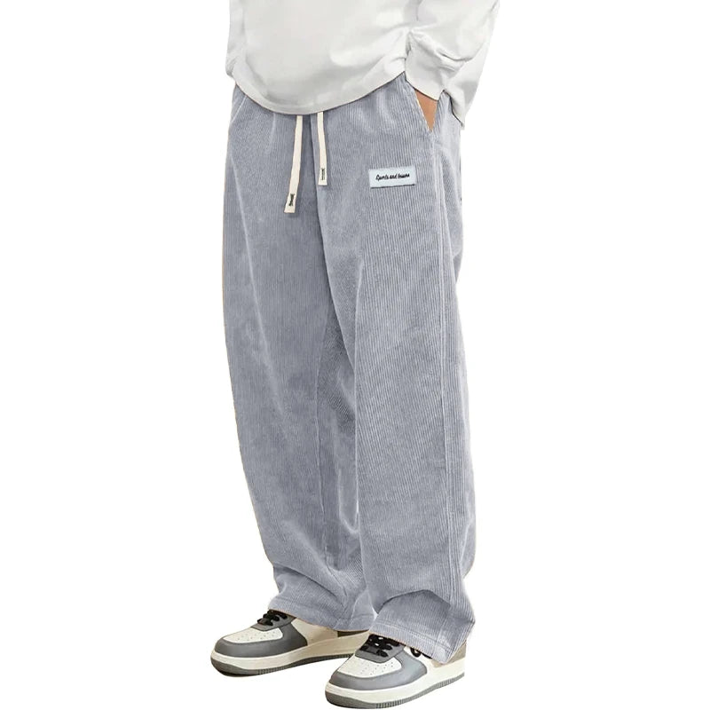 Pantalones casuales de pana de otoño para hombre, pantalones de chándal