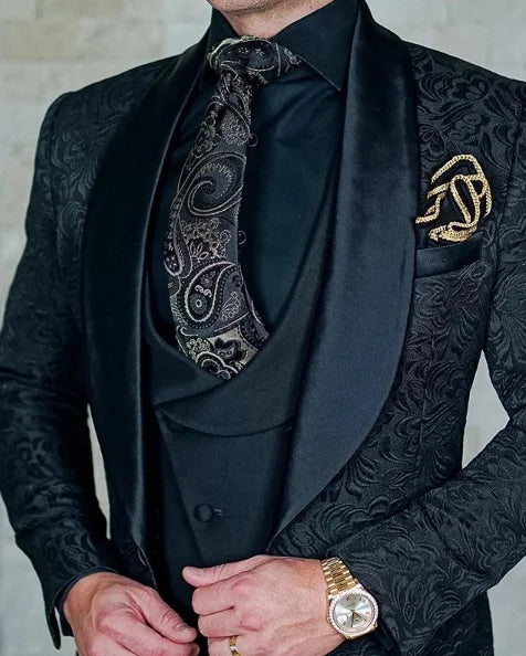 Traje de boda para hombre 2023, diseño italiano, esmoquin negro