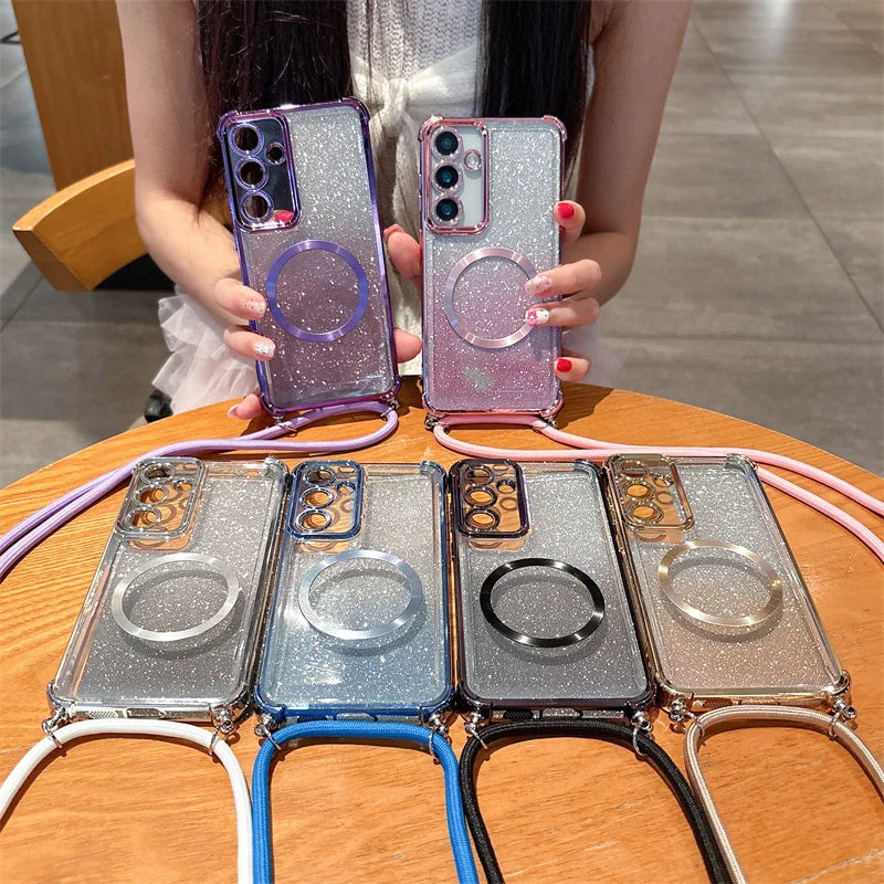 Funda magnética transparente con revestimiento para Realme 14, 14ProPlus