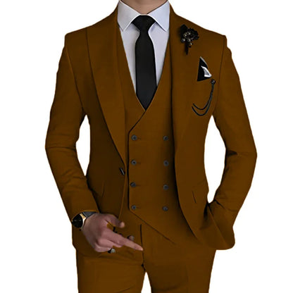 Trajes de moda para hombre, 3 piezas, estilo boutique, de ocio