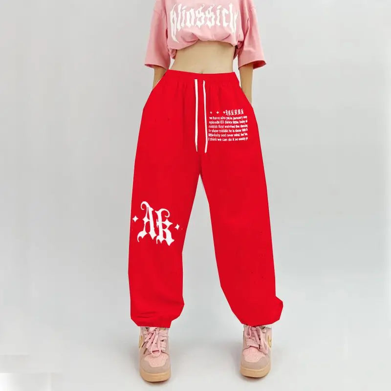 Pantalones deportivos de hip-hop para mujer con estampado