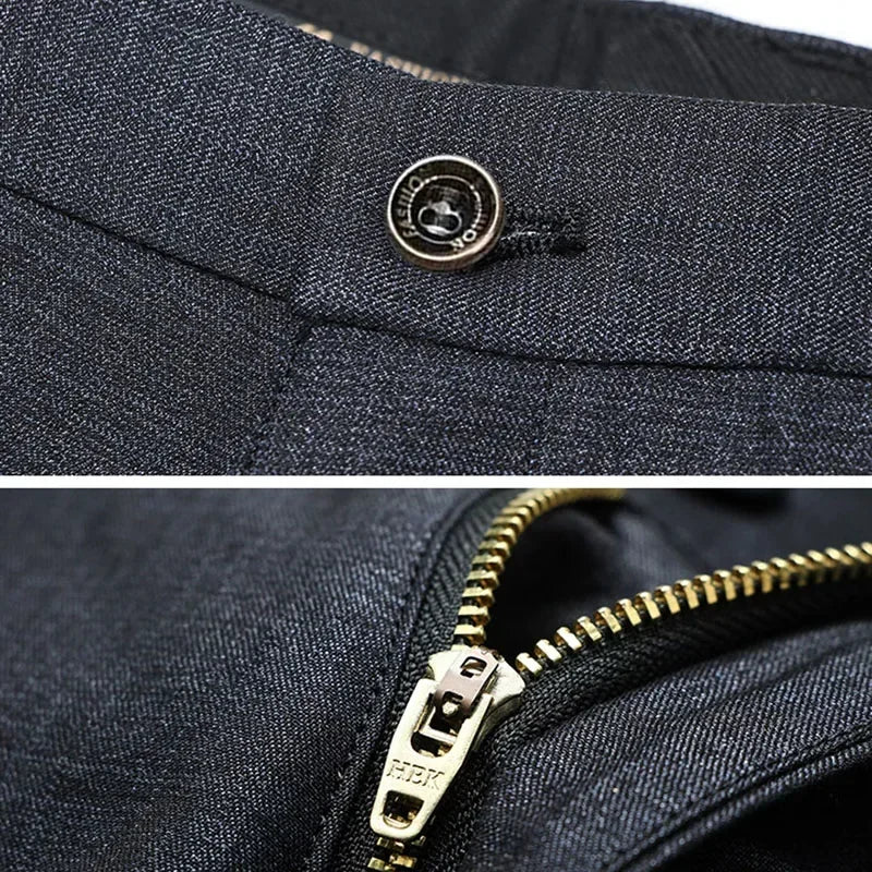 Pantalones de traje de negocios para hombre, de pierna estrecha y recta