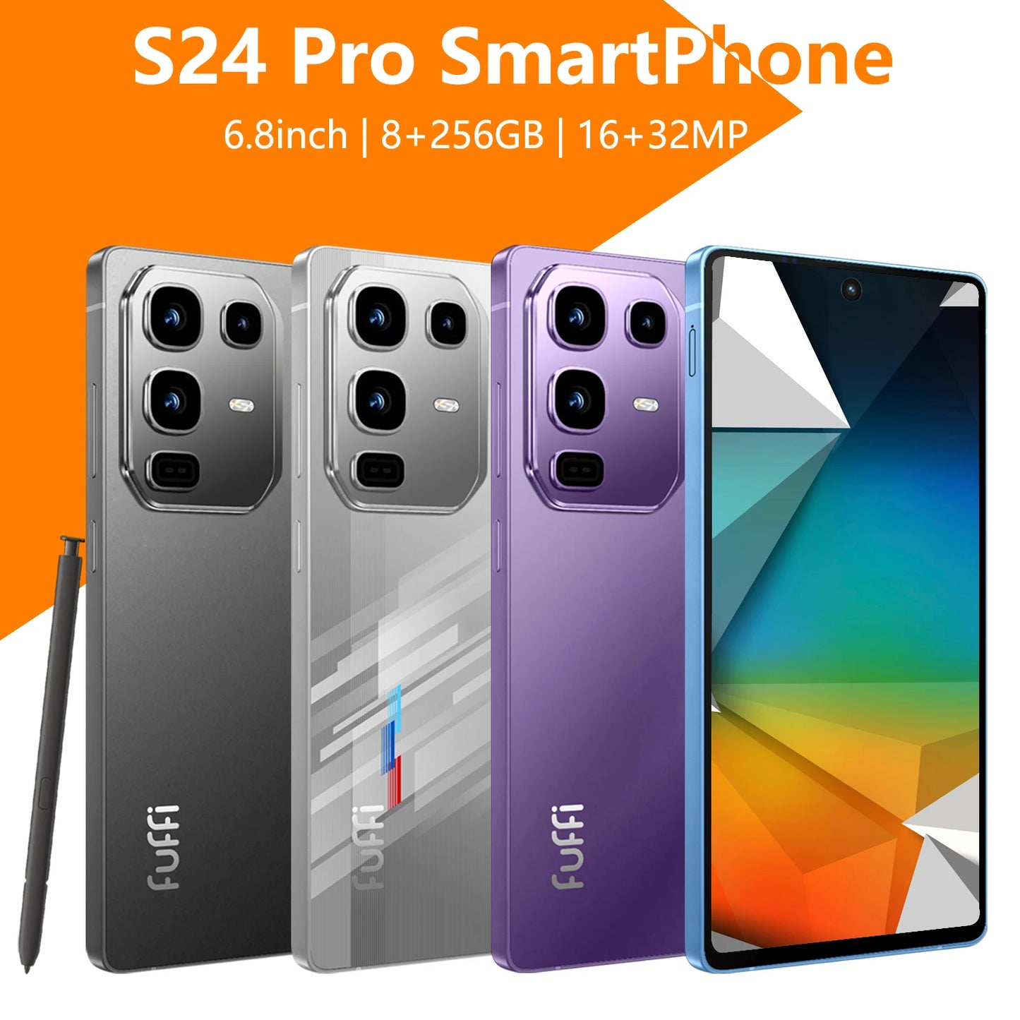 Teléfono inteligente FUFFI S24 Pro, Android 12, pantalla de 6,8 pulgadas