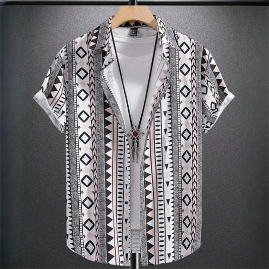 Camiseta con estampado 3D de patrón étnico retro para hombre y mujer