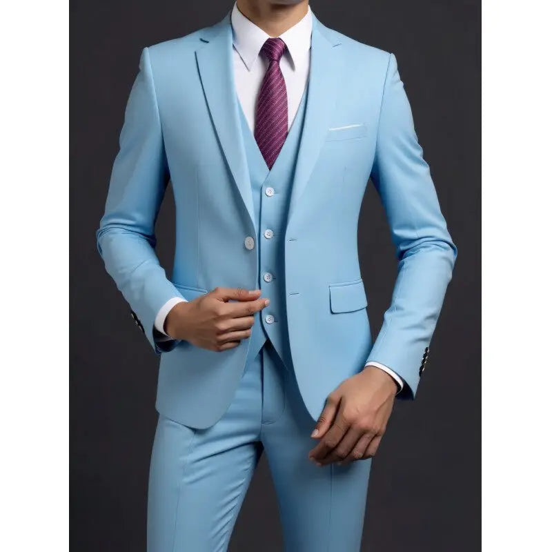 Traje (Blazer + Chaleco + Pantalones) para hombre, estilo británico
