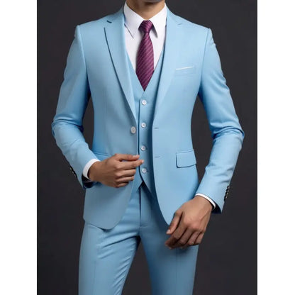 Traje (Blazer + Chaleco + Pantalones) para hombre, estilo británico