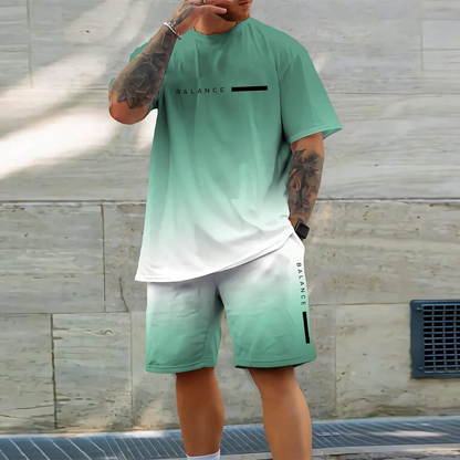 Conjunto de camiseta casual 3D para hombre, ropa deportiva de talla grande