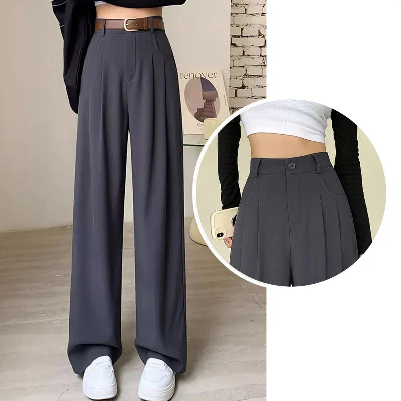 Pantalones de traje de moda para mujer, transpirables, holgados
