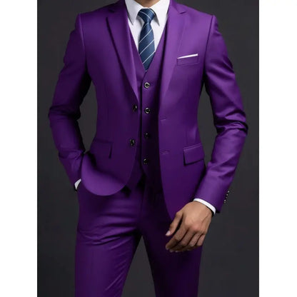Traje (Blazer + Chaleco + Pantalones) para hombre, estilo británico