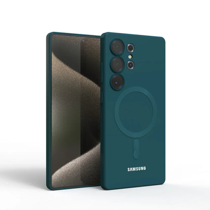 Funda de silicona suave de lujo Magsafe para Samsung Galaxy S25 Ultra