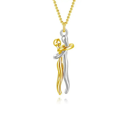 Collar de moda con colgante de abrazo para hombre y mujer, gargantilla