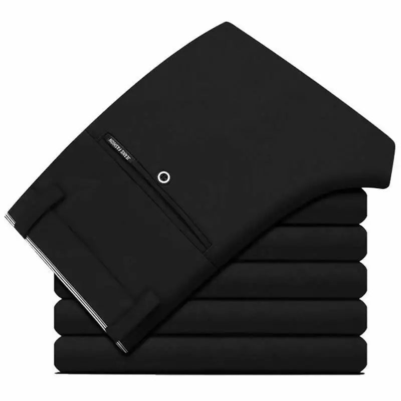 Pantalones de traje elásticos para hombre, pantalones de oficina