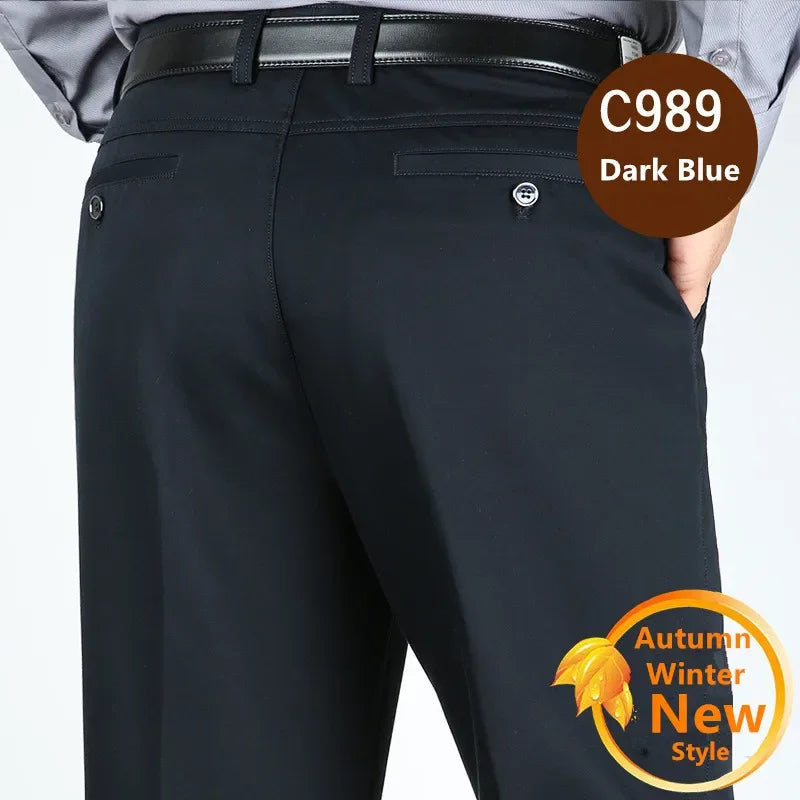 Pantalones de traje para hombre, pantalones formales de vestir