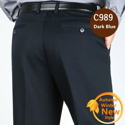Pantalones de traje para hombre, pantalones formales de vestir