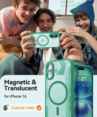 Funda Magnética de Lujo Magsafe a Prueba de Golpes para iPhone 16, 15