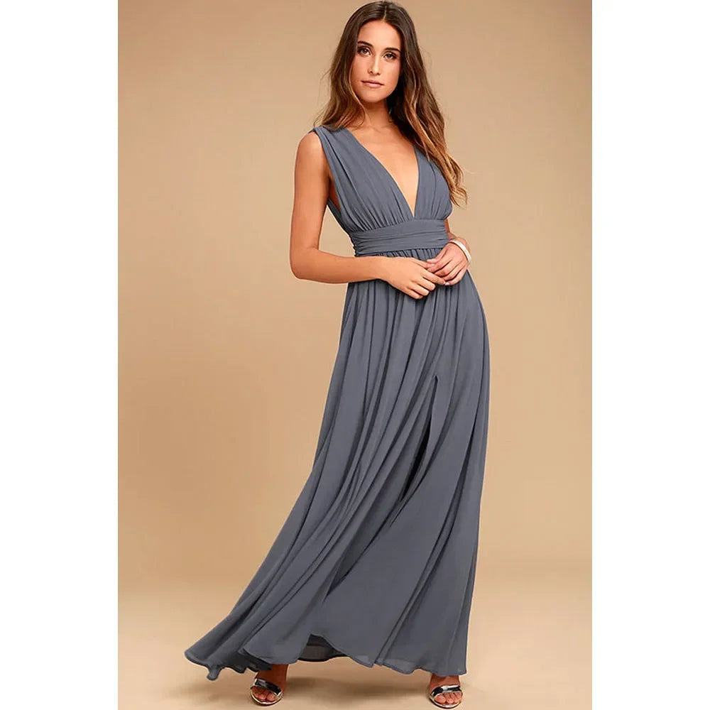 Vestido maxi sexy sin espalda de verano para mujer, de malla