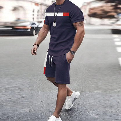 Conjunto de camiseta casual 3D para hombre, ropa deportiva de talla grande