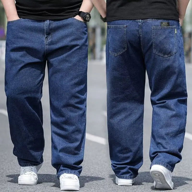 Pantalones vaqueros de gran tamaño para hombre, pantalones vaqueros