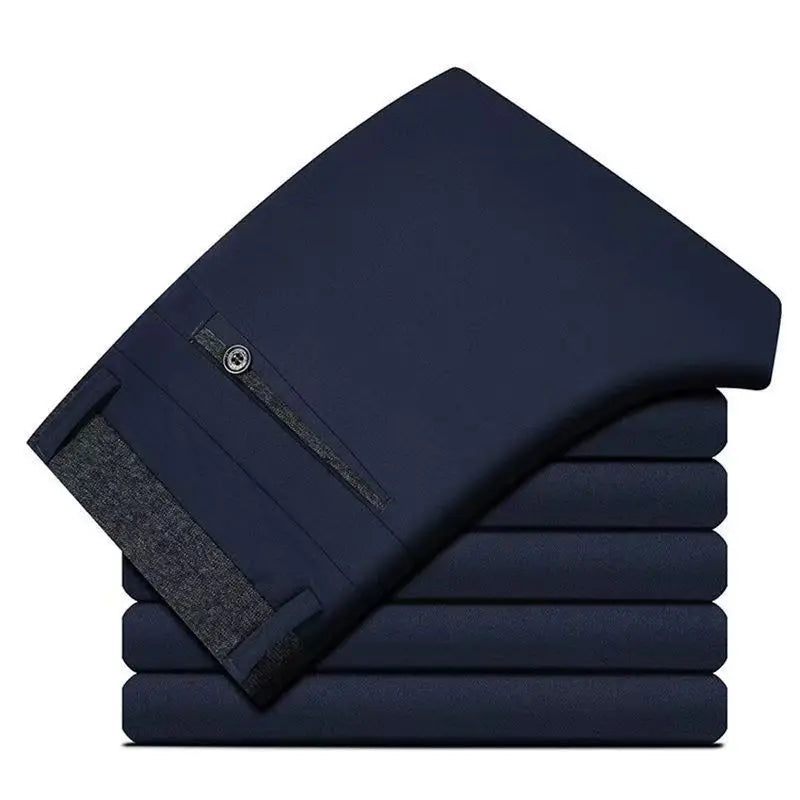 Pantalones de traje para hombre, elegantes pantalones de vestir