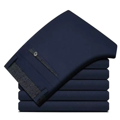 Pantalones de traje para hombre, elegantes pantalones de vestir