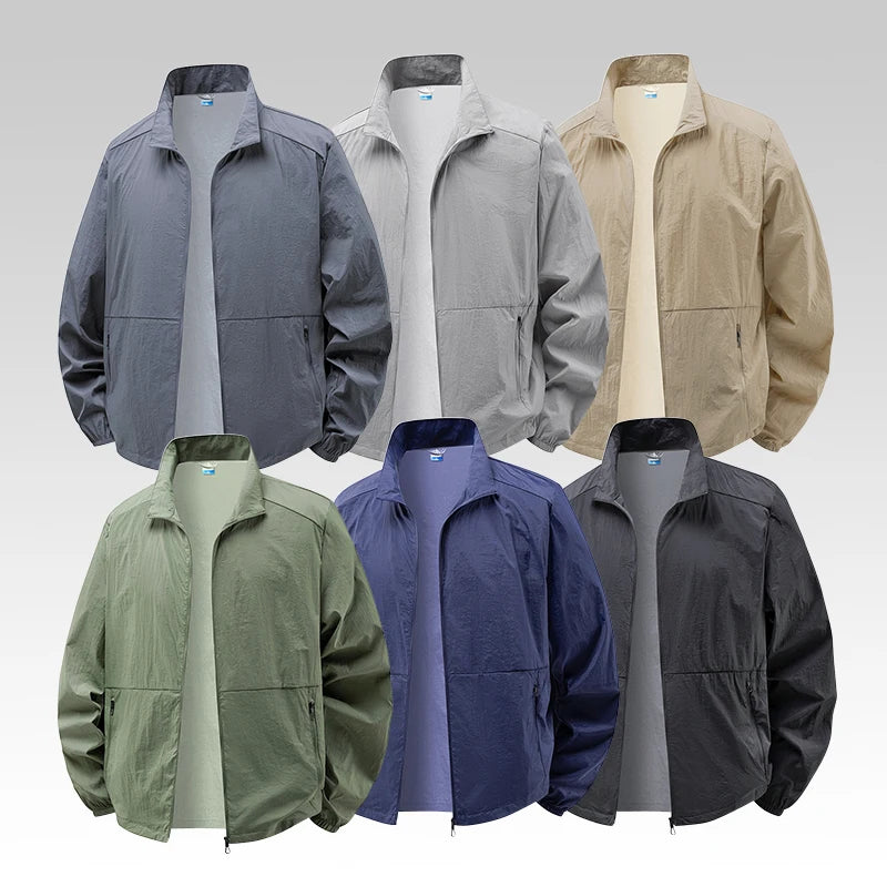 Chaqueta de senderismo ligera e impermeable de verano para hombre