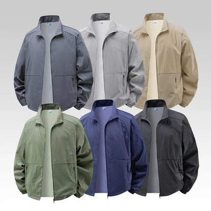 Chaqueta de senderismo ligera e impermeable de verano para hombre