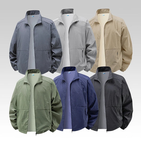 Chaqueta de senderismo ligera e impermeable de verano para hombre