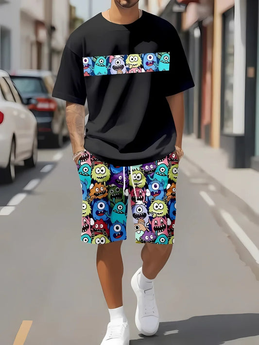 Conjunto informal de verano con estampado de dibujos animados