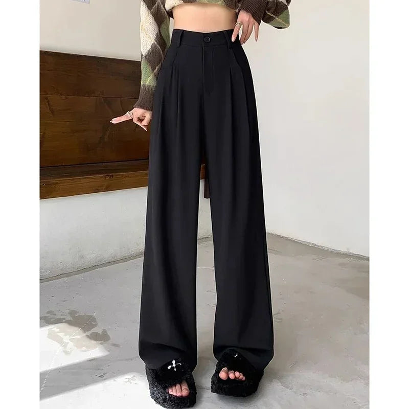Pantalones de traje de moda para mujer, transpirables, holgados